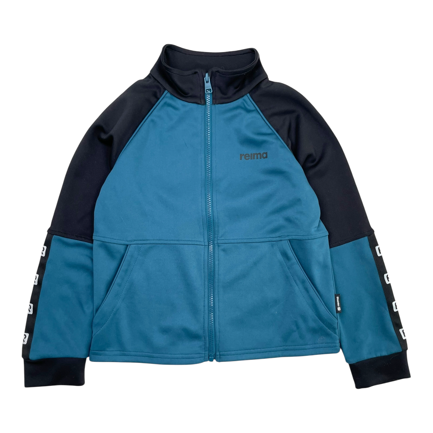 Reima verrari track suit jacket, black/ teal | 134cm