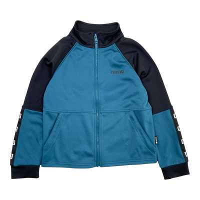Reima verrari track suit jacket, black/ teal | 134cm