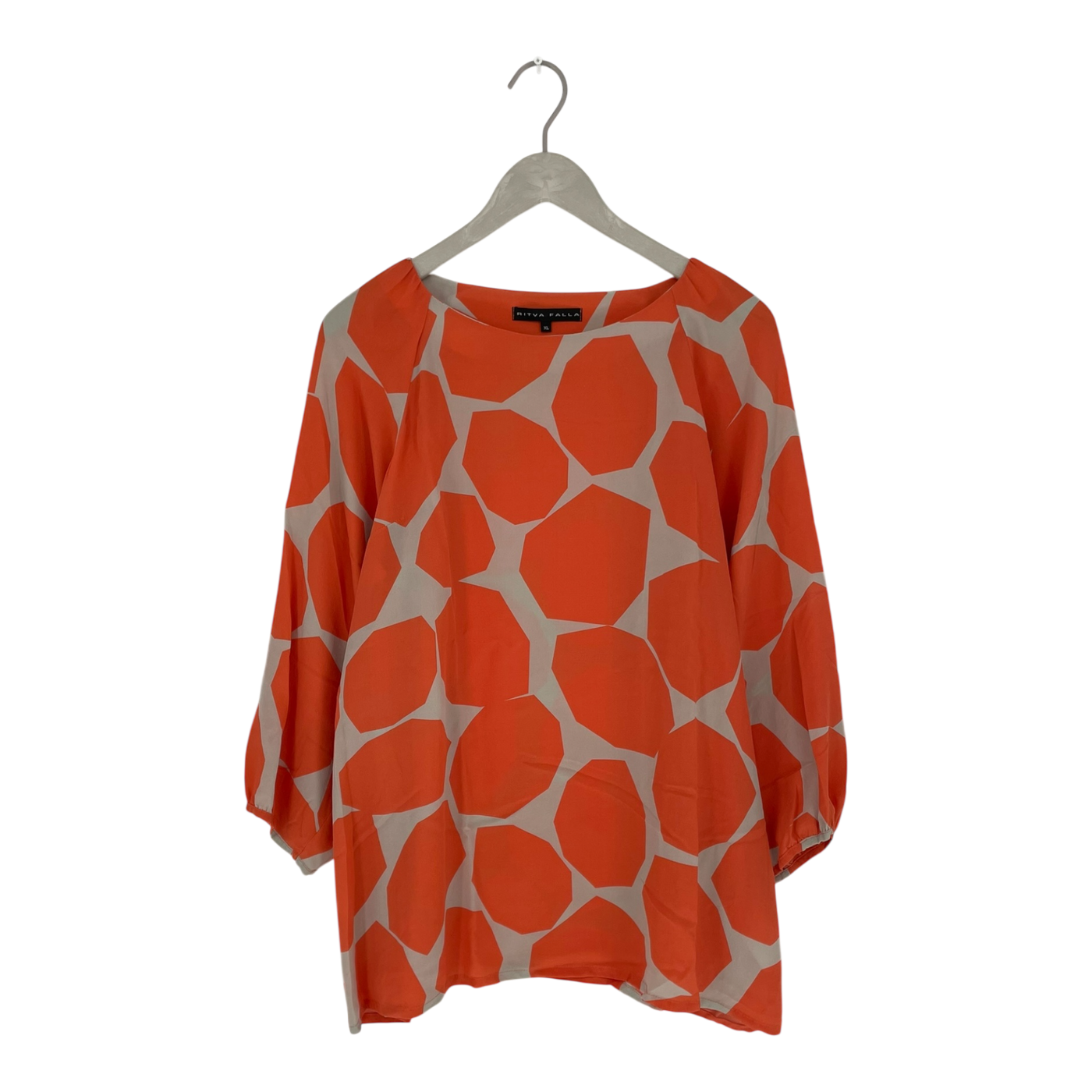 Ritva Falla silk shirt, geometric | woman XL