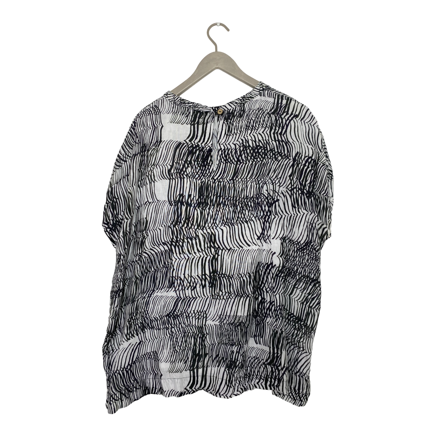 Papu linen shirt, sound waves | women L