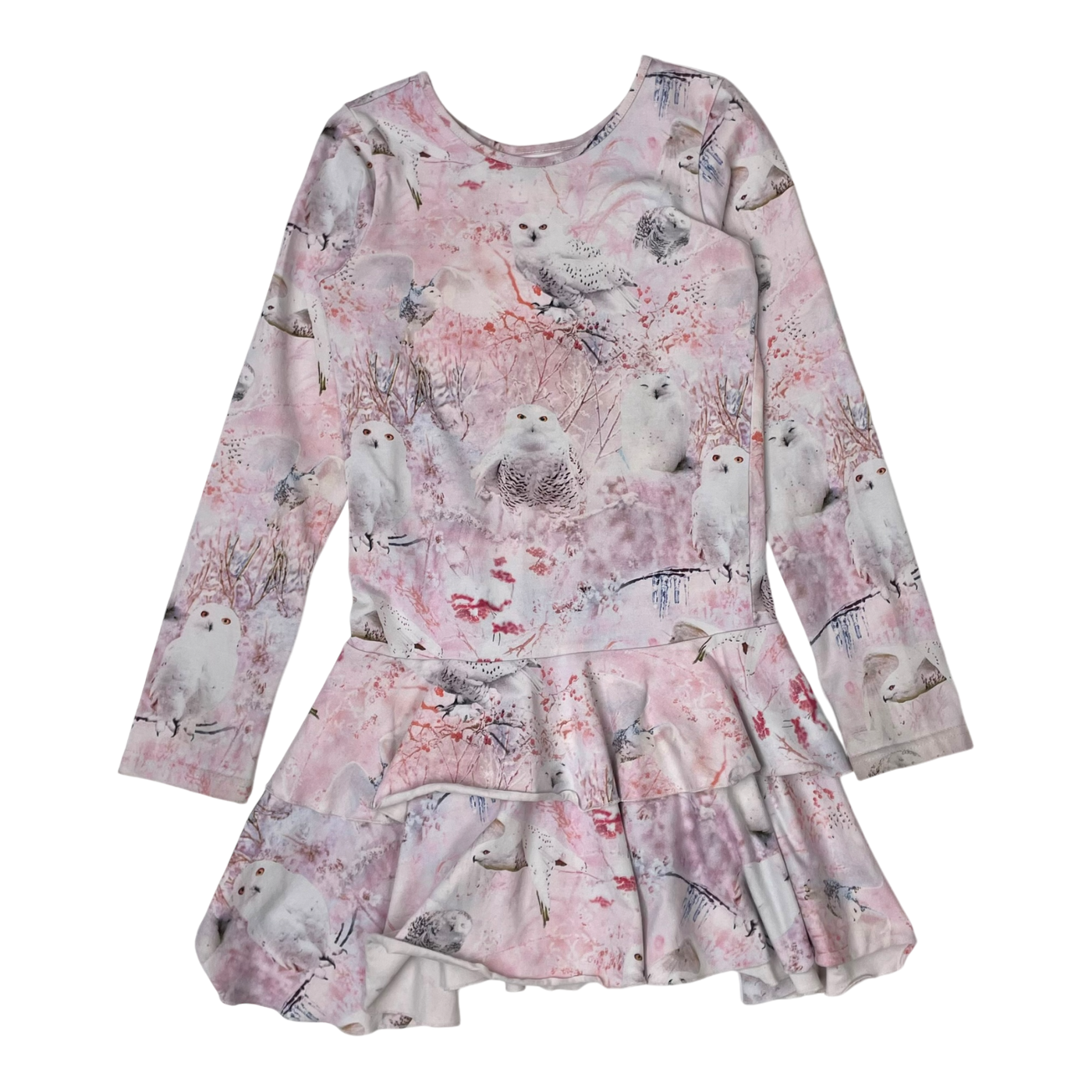 Gugguu frilla dress, owl | 128cm