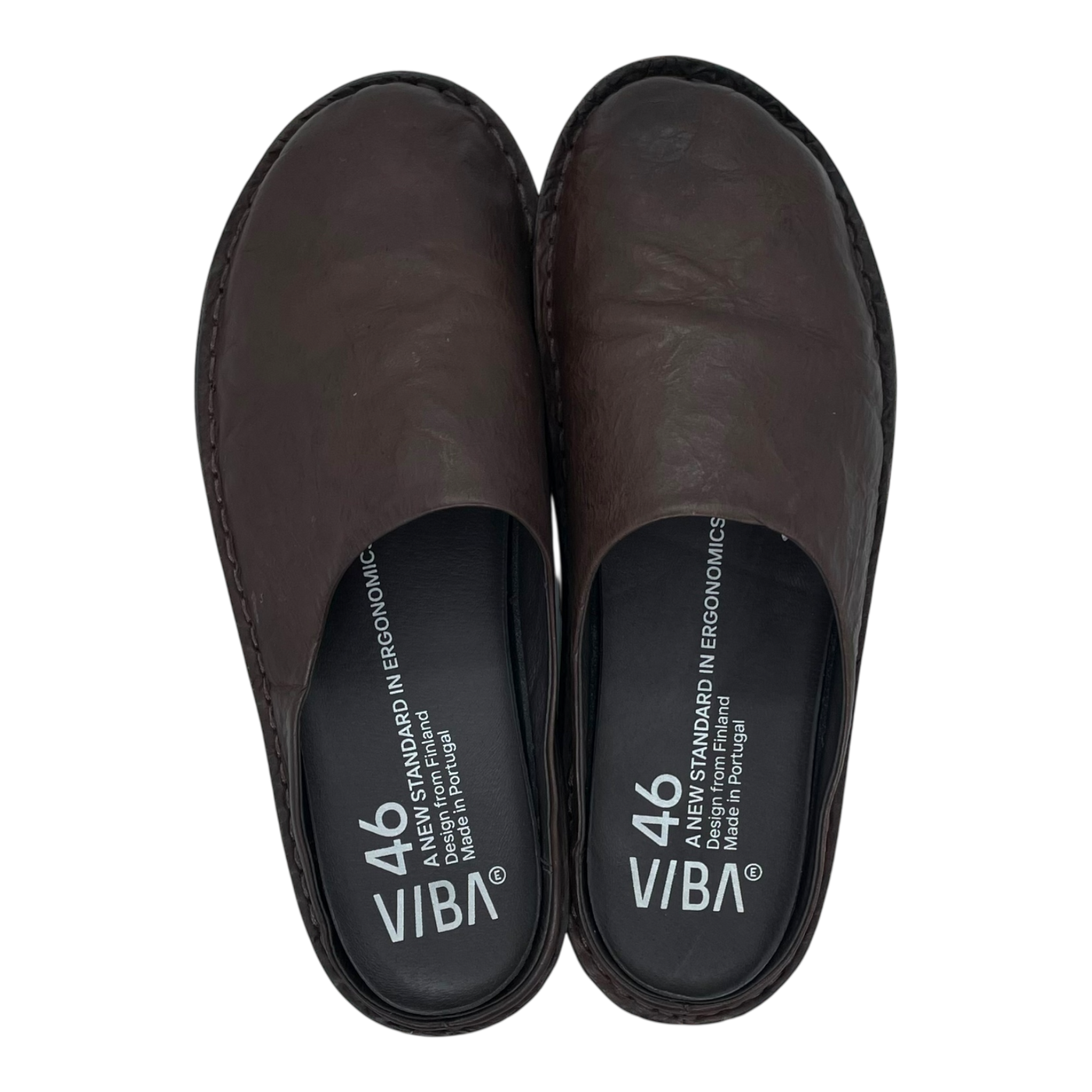 VIBAe Roma leather slippers, cocoa brown | 46