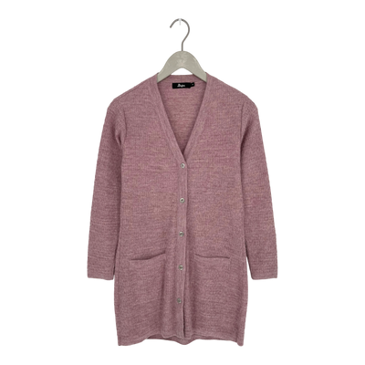 Alpa alpaca drizzle cardigan, mauve | woman S