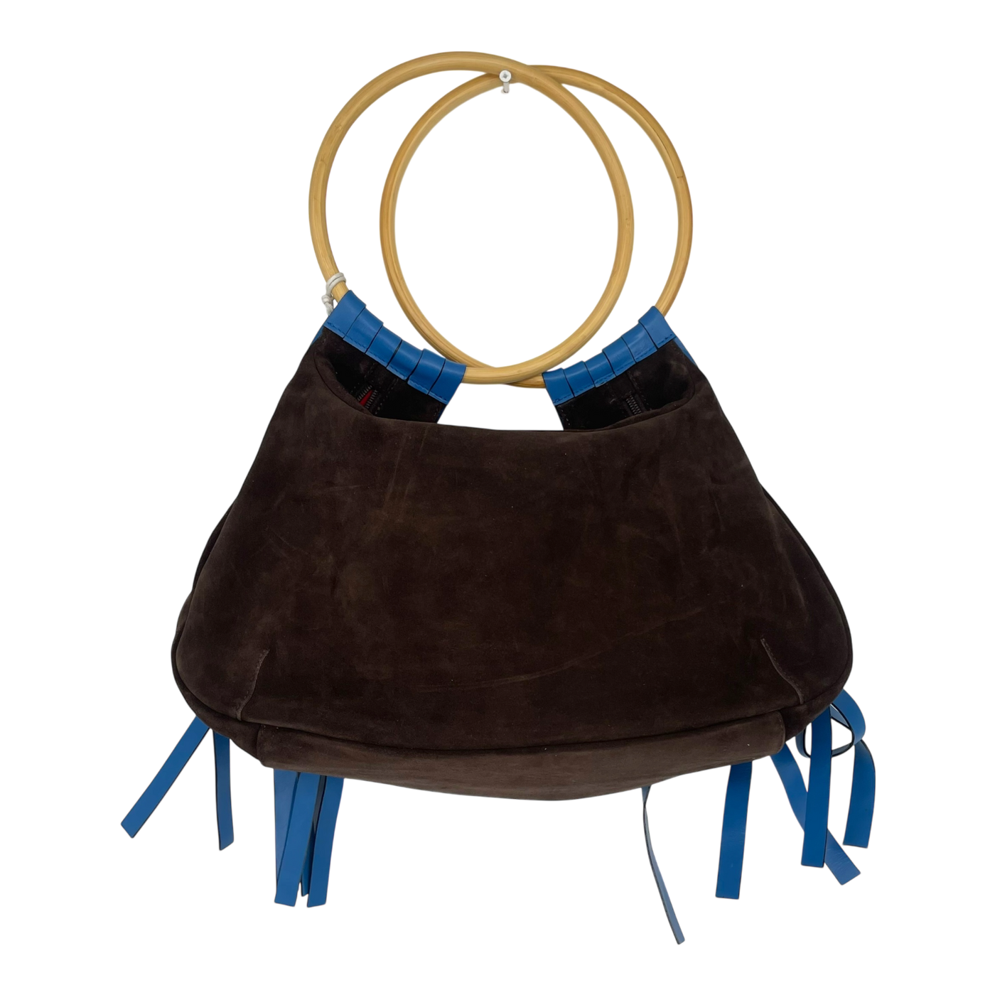 LUMI suede fringe bag, brown