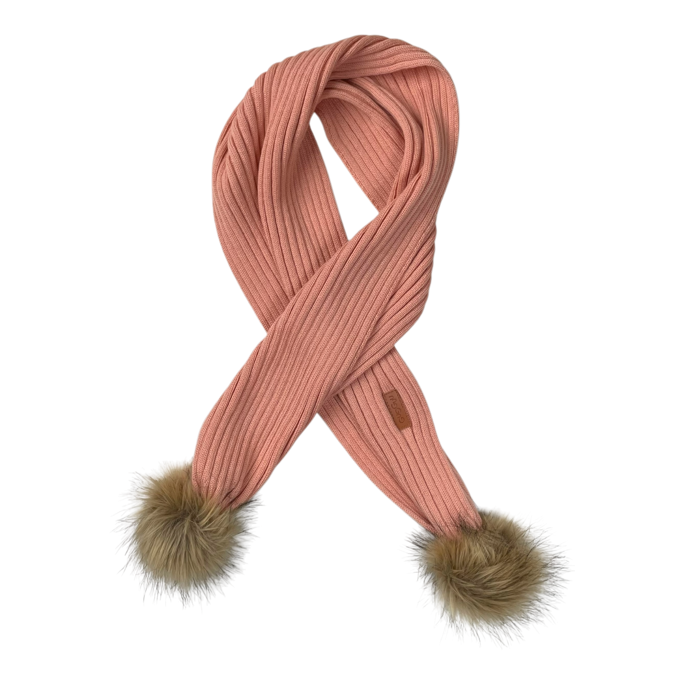 Gugguu merino furry scarf, peach | kids