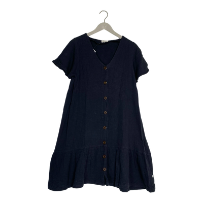 Kaiko muslin frill button dress, black | woman S