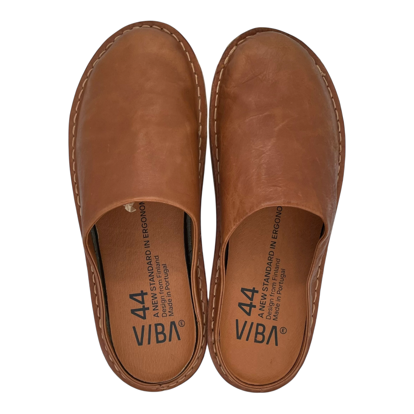 VIBAe Roma leather slippers, cognac brown | 44