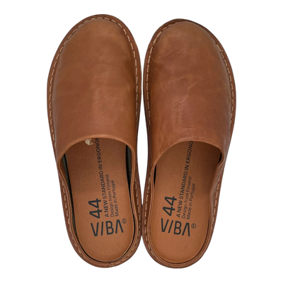 VIBAe Roma leather slippers, cognac brown | 44