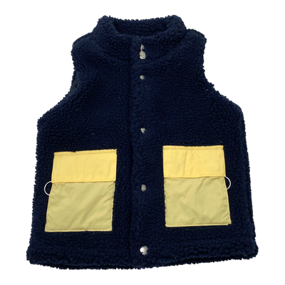 Embassy of Bricks and Logs lima sherpa teddy vest, midnight blue | 104cm