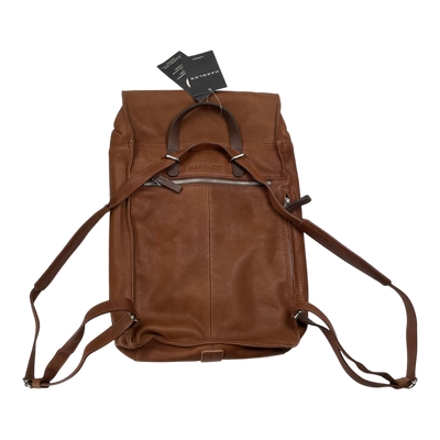 Harold's Bags leather lift notebook backpack, cognac brown