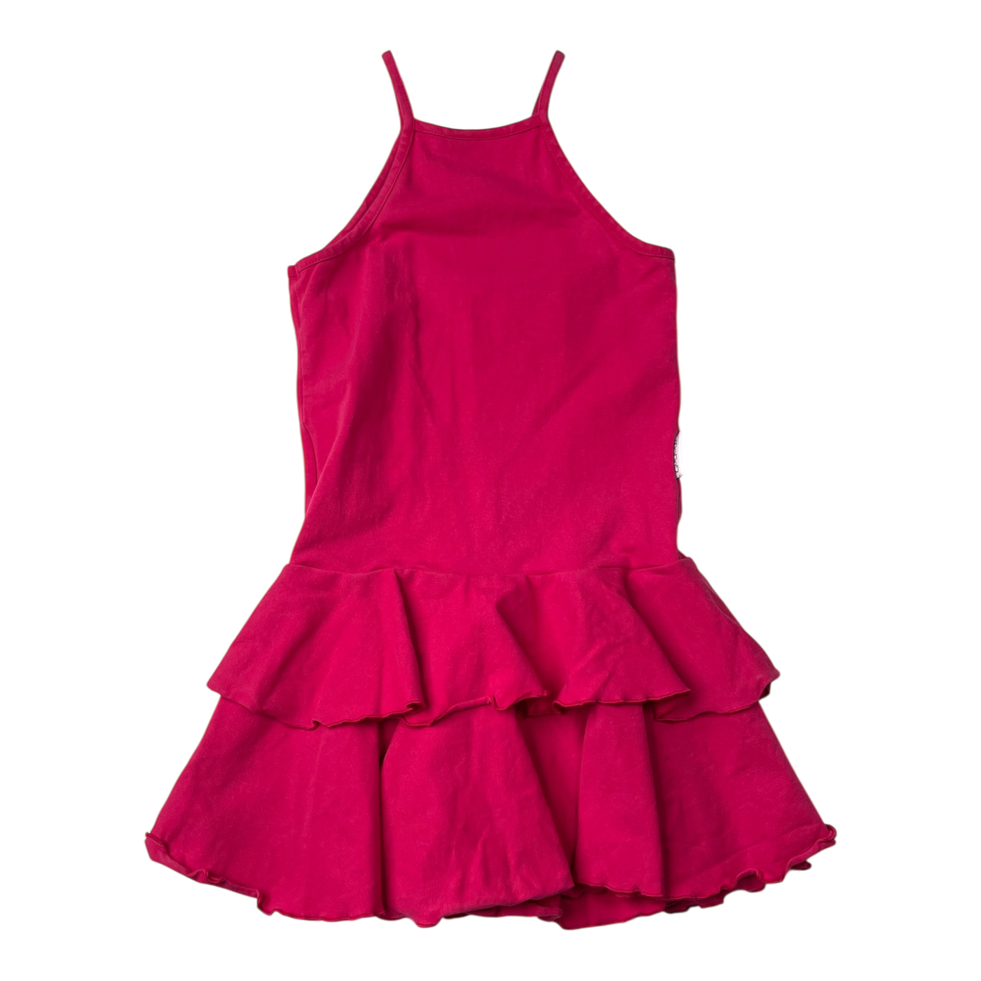 Gugguu spagetti frilla dress, deep pink | 122cm