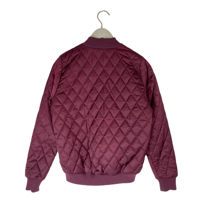 R-collection quilted bomber jacket, burgundy | women XS