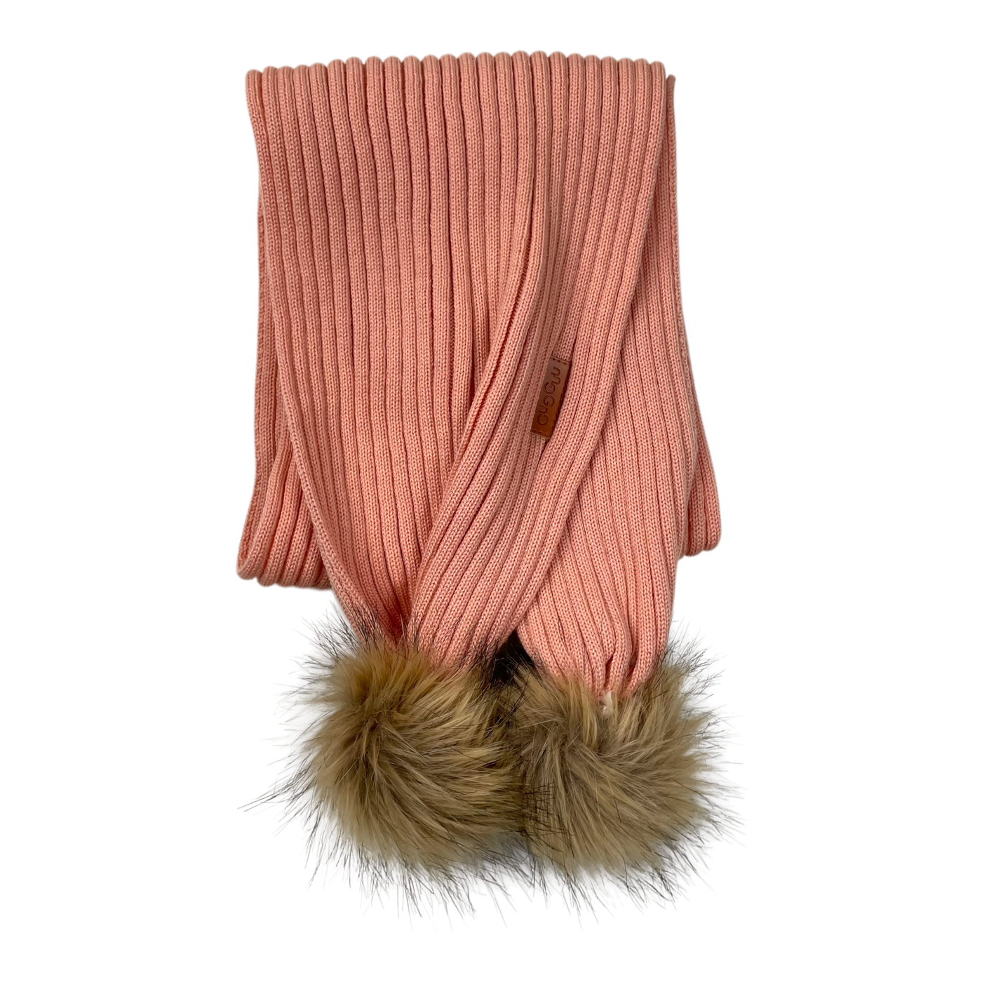 Gugguu merino furry scarf, peach | kids