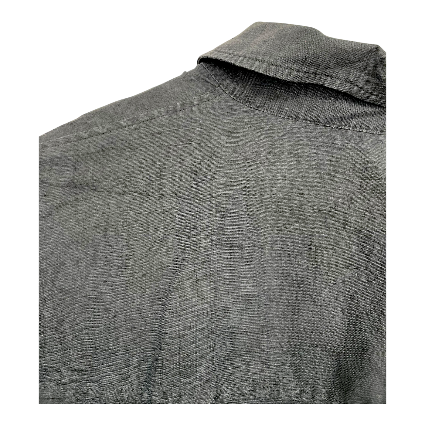 COS linen button up shirt, black | man 40