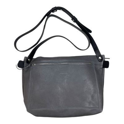 Harold's Bags leather nabuku shoulderbag, grey