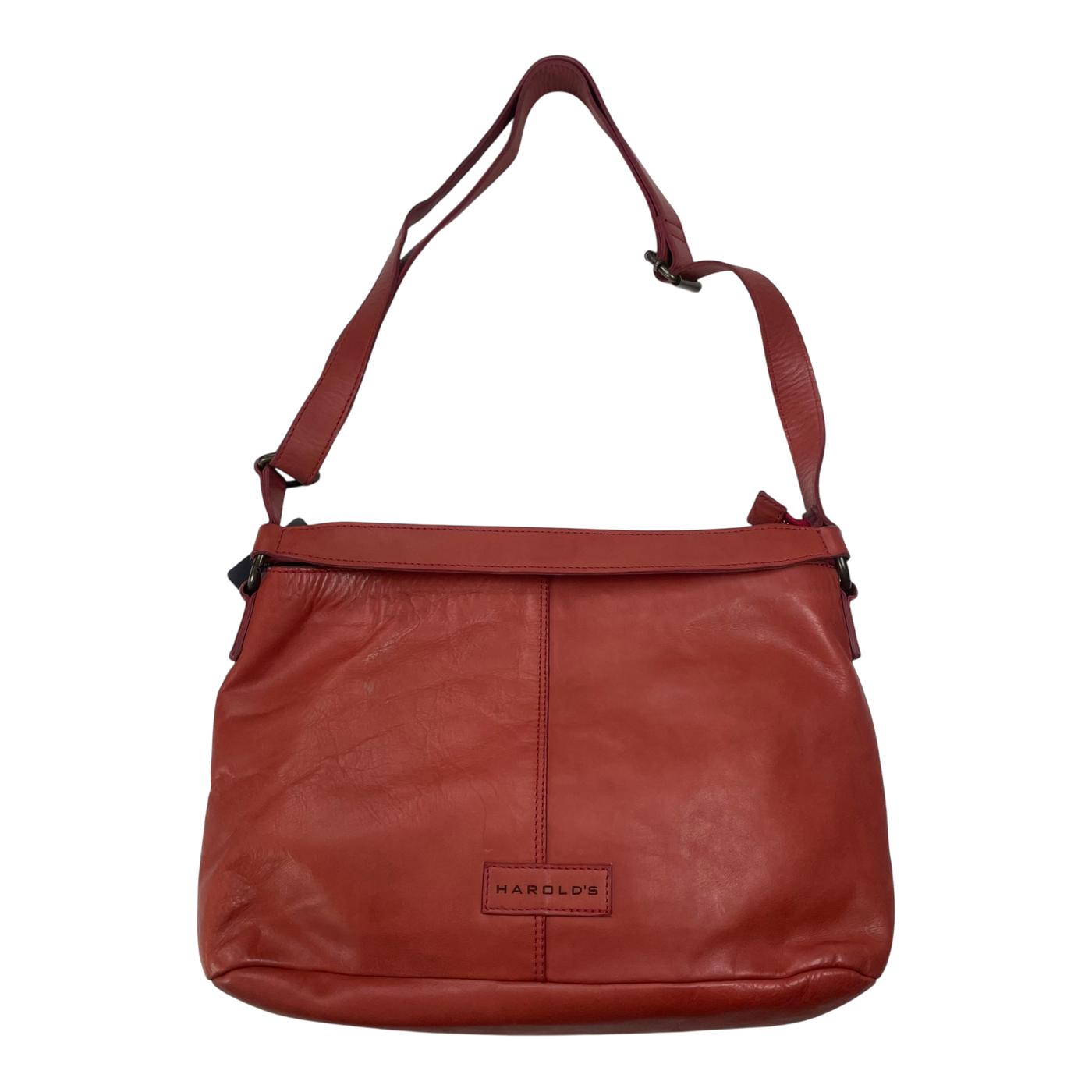 Harold's Bags leather submarine shopper, red