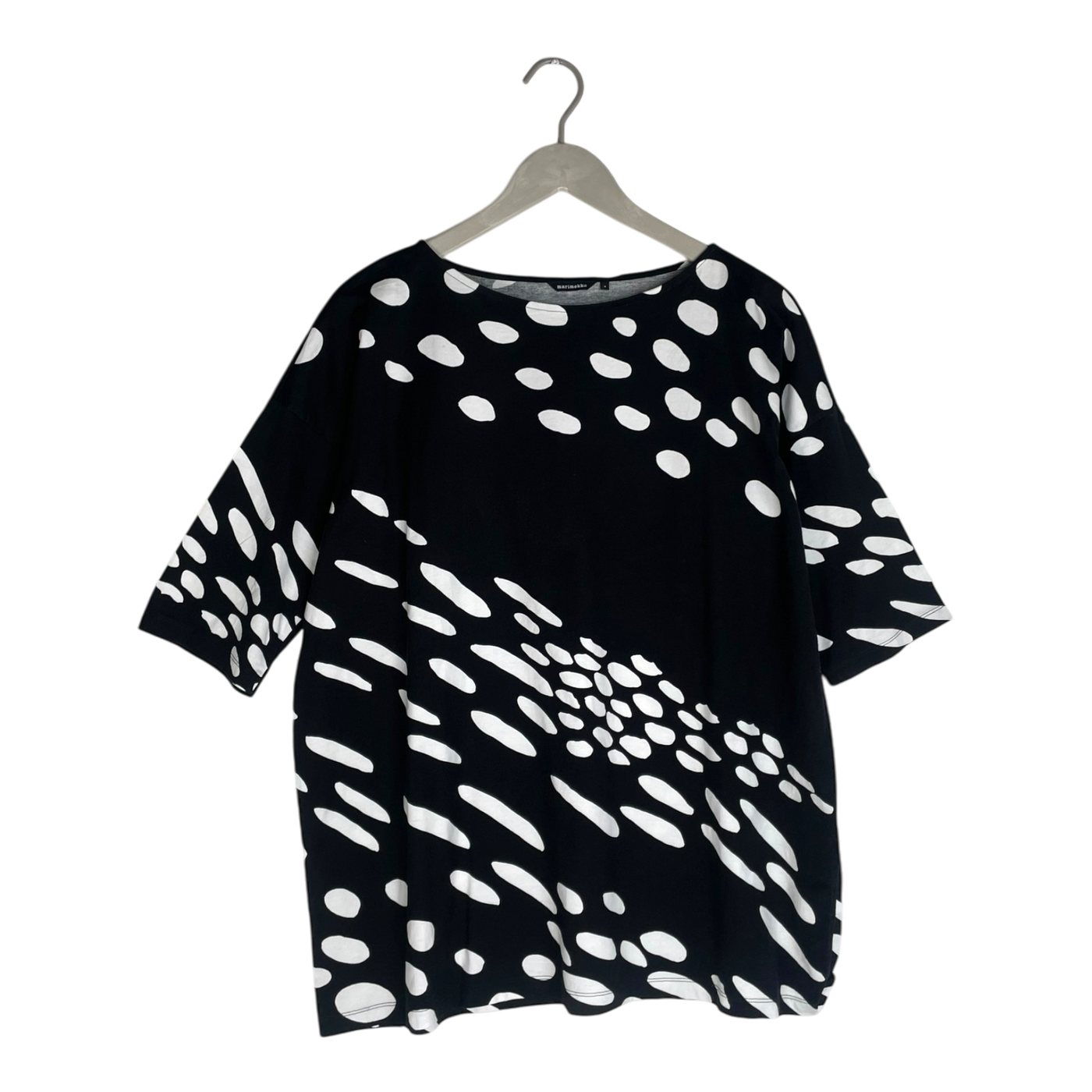 Marimekko tricot shirt, black & white | woman S