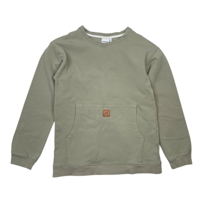 Metsola pocket sweatshirt, dusty green | 134/140cm