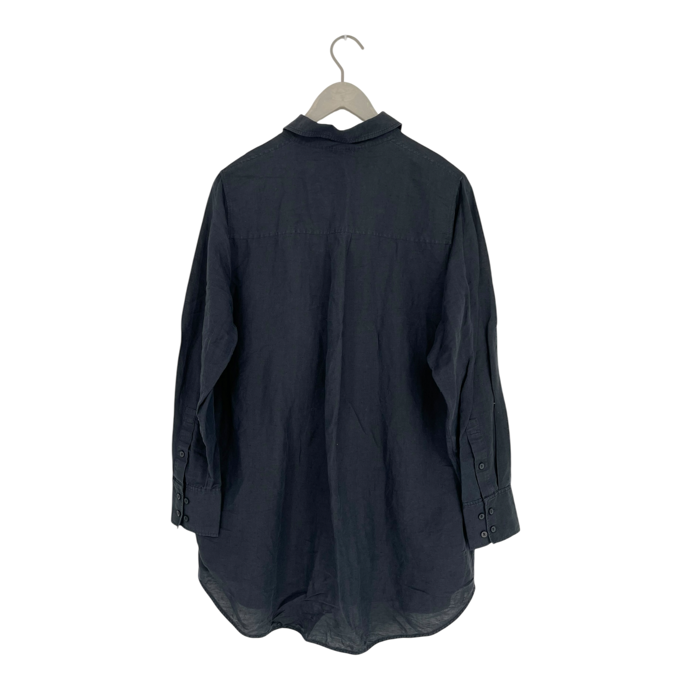 COS linen button up shirt, black | man 40