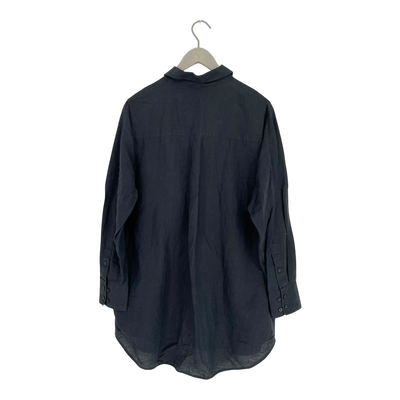 COS linen button up shirt, black | man 40