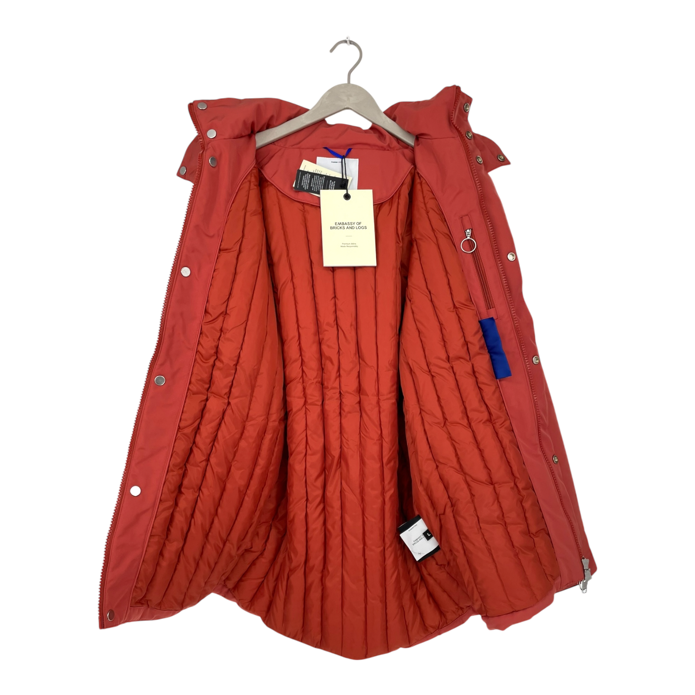 Embassy of Bricks and Logs fairview parka jacket, red | unisex L