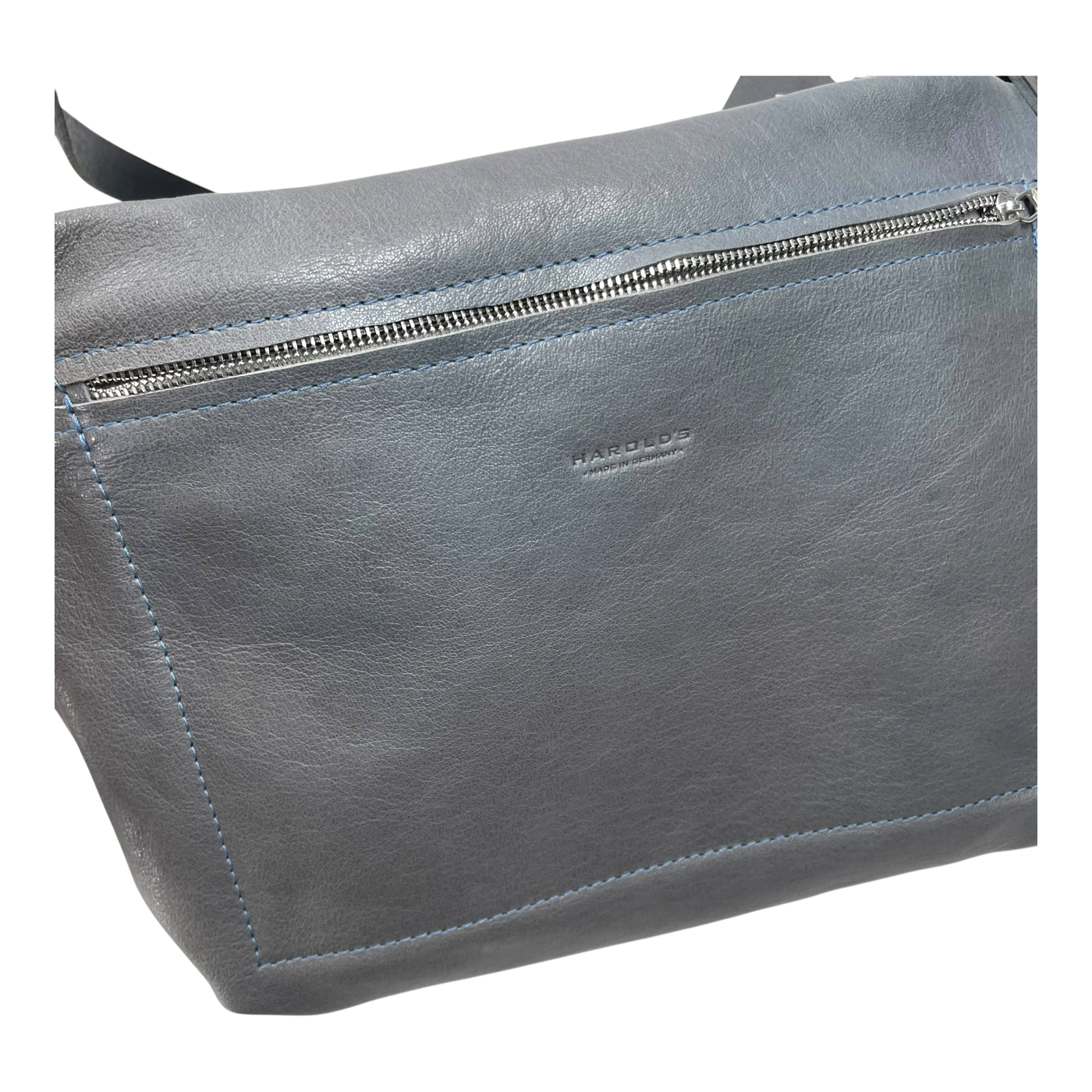 Harold's Bags leather nabuku shoulderbag, grey