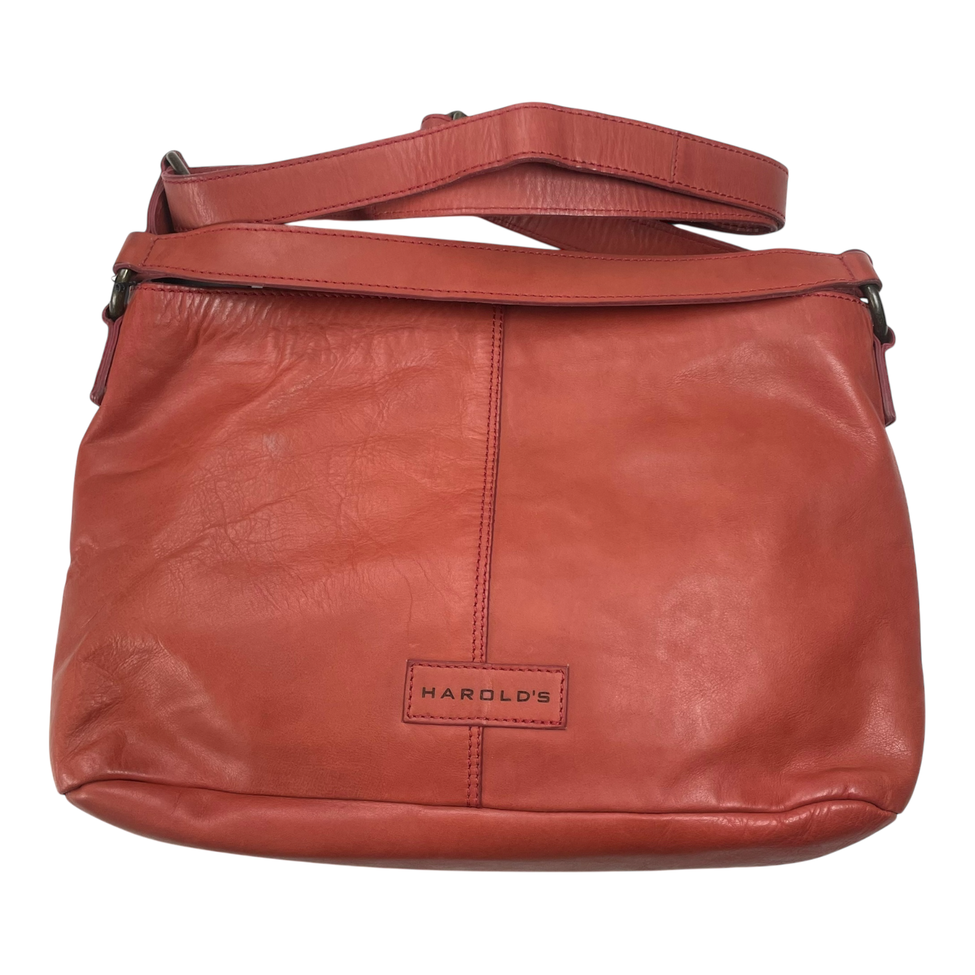 Harold's Bags leather submarine shopper, red