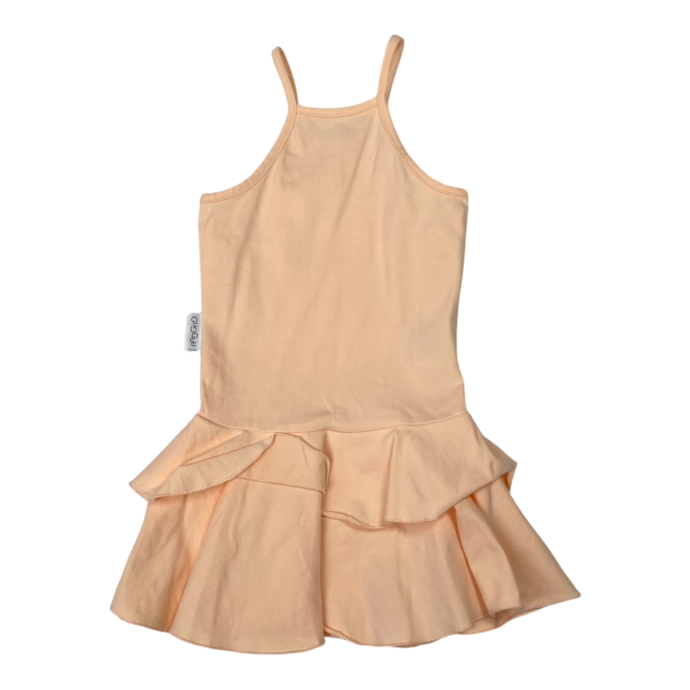 Gugguu spagetti frilla dress, peach | 86cm