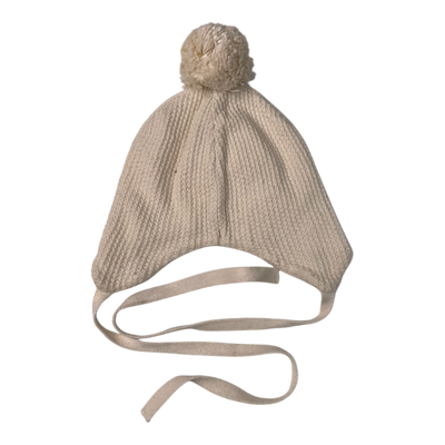 Gugguu cotton knitted beanie, cream | 0-1y