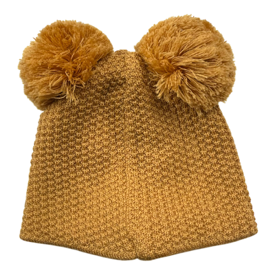 Gugguu merino beanie with 2 poms, amber | 52/53cm