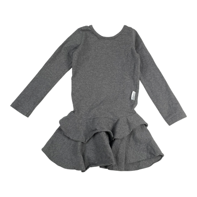 Gugguu frilla dress, dark grey | 86cm