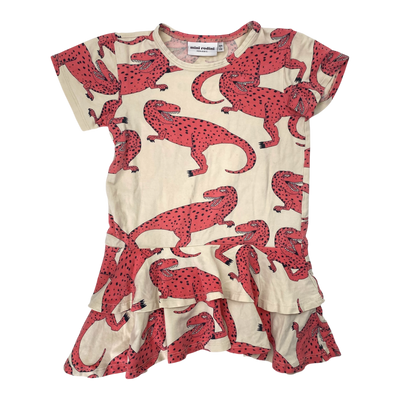 Mini Rodini frill dress, dinosaur | 104/110cm
