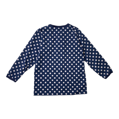 Marimekko polkadot shirt, midnight blue | 128cm