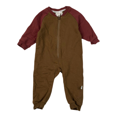 Mainio sweat jumpsuit, chocolate  | 62/68cm