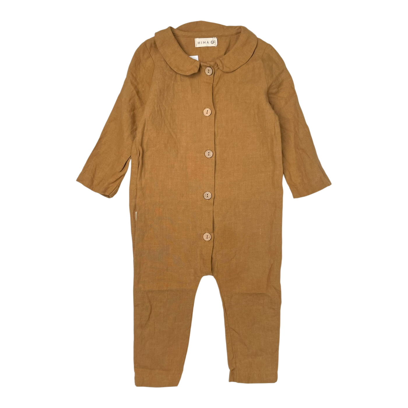 HIMA linen romper, caramel | 74/80cm