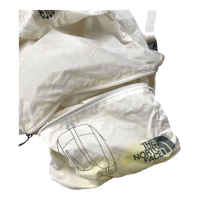 The North Face packable backpack, white