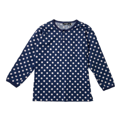 Marimekko polkadot shirt, midnight blue | 128cm