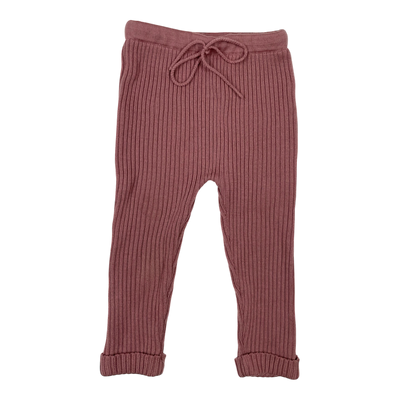 Metsola merino knitted leggings, rose | 86/92cm