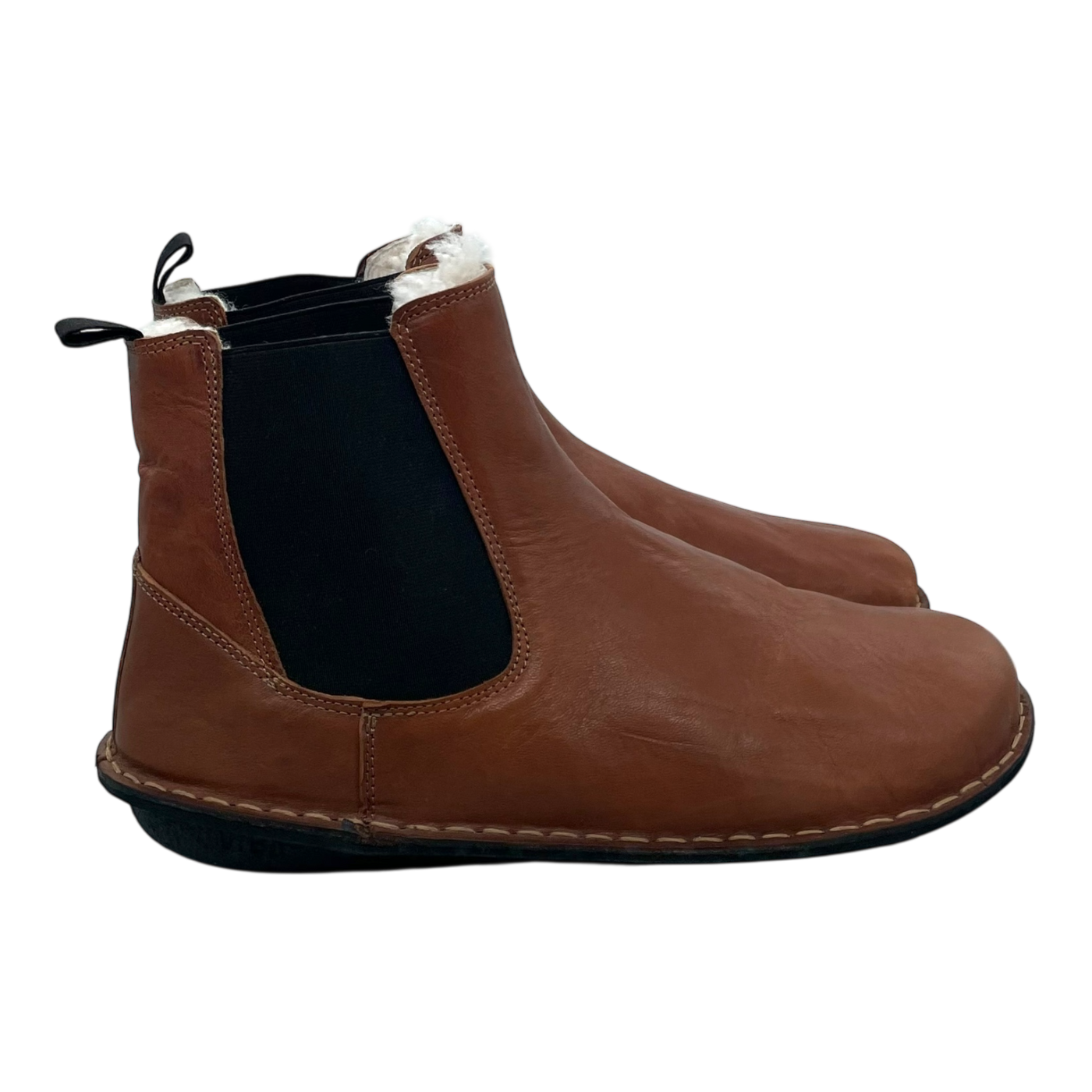 VIBAe Helsinki leather shearling boots, cognac brown | 42