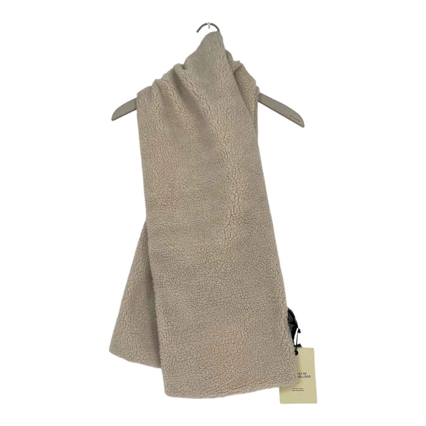 Embassy of Bricks and Logs bayonne sherpa scarf, beige/blue