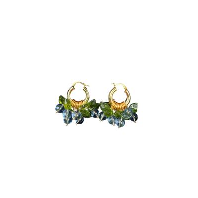 Annele blueberry fields forever earrings, gold plated silver