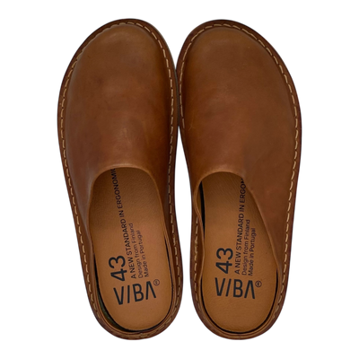 VIBAe Roma leather slippers, cognac brown | 43