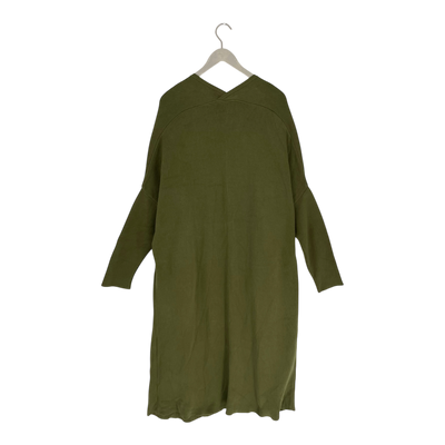 Papu long split cardigan, green | woman M/L