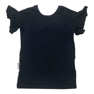 Gugguu frill t-shirt, black | 92cm
