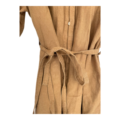 COS buttoned linen dress, caramel brown | woman 38