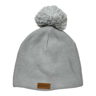 Metsola knit beanie with pom, light blue | 6-8y