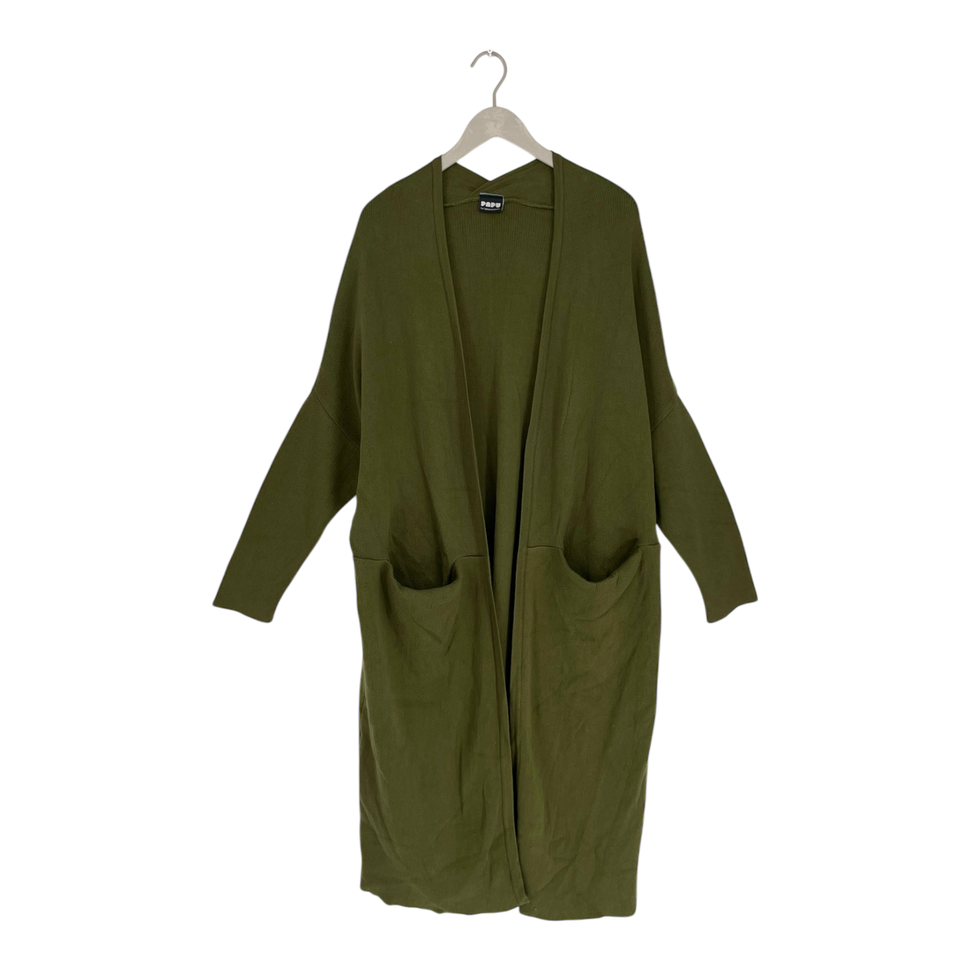 Papu long split cardigan, green | woman M/L