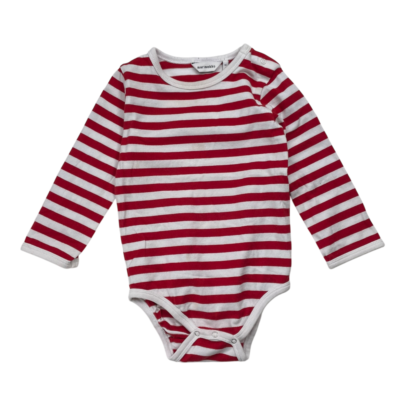 Marimekko tasaraita body, red/white | 86cm