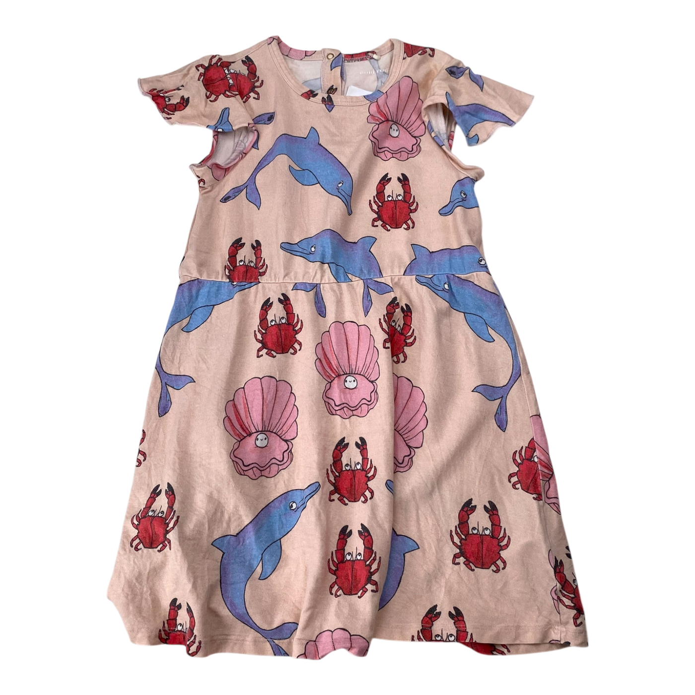 Mini Rodini dress, sea animals | 116/122cm