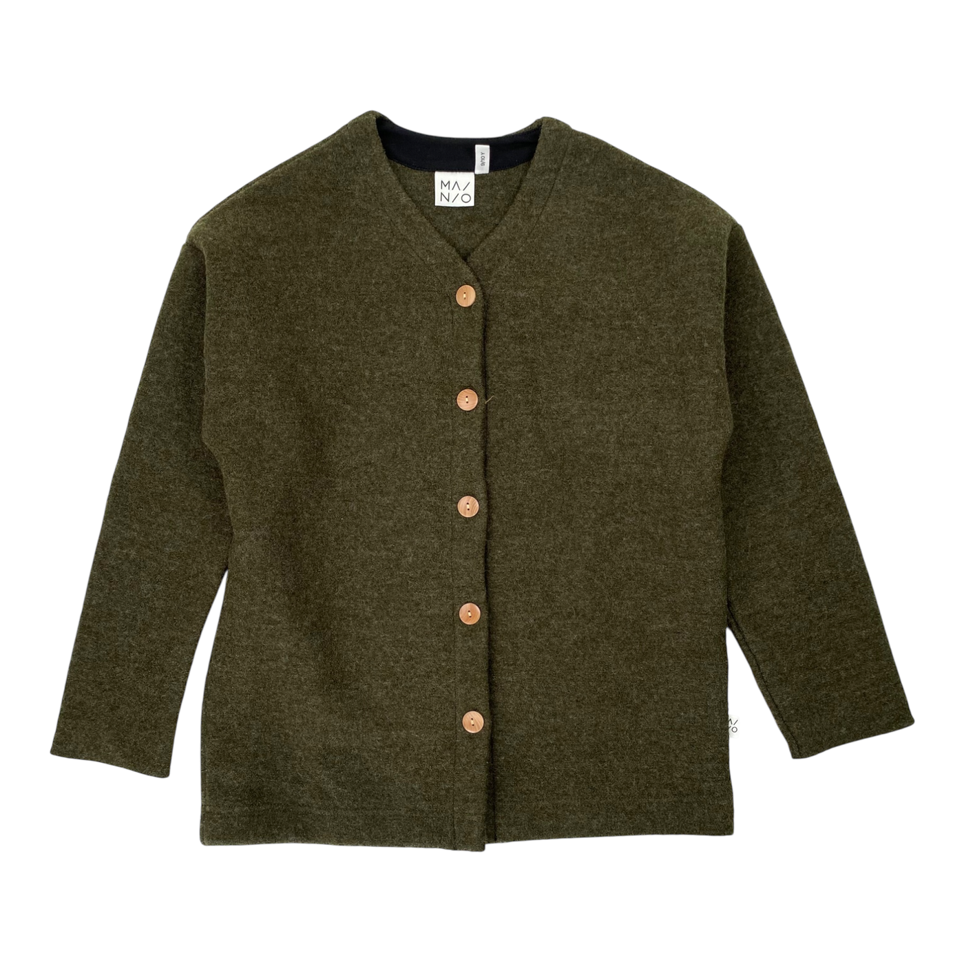 Mainio boiled wool jacket, hunter green | 134/140cm